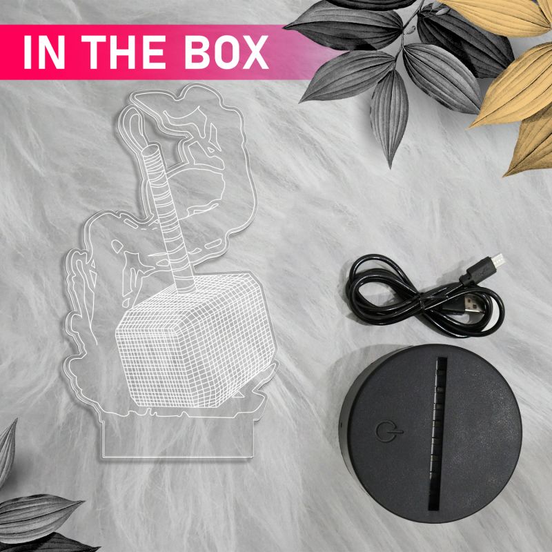 D Illusion thor259 Hammer Acrylic Table lamp Multicolored Light